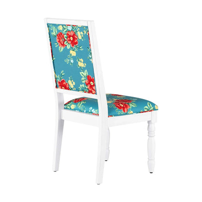 The Pioneer WomanCallie Vintage Floral Dining Chairs Made With Solid Wood Frame, Set of 2, White Finish 764053559396 - with | Sold by Uncle Wiener's Wholesale