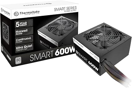 Thermaltake Smart 600W 80 PLUS Certified ATX Power Supply – Active PFC Non-Modular PSU, Black - Electronics with | Sold by Uncle Wiener's Wholesale