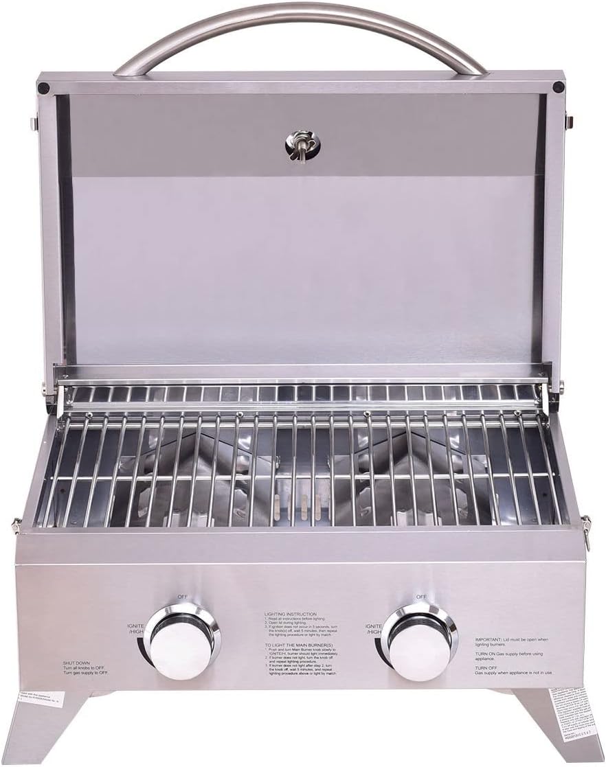 Thor Portable Stainless Steel BBQ Grill – Compact Outdoor Propane Barbecue | Model HGG2012U - Furniture with | Sold by Uncle Wiener's Wholesale