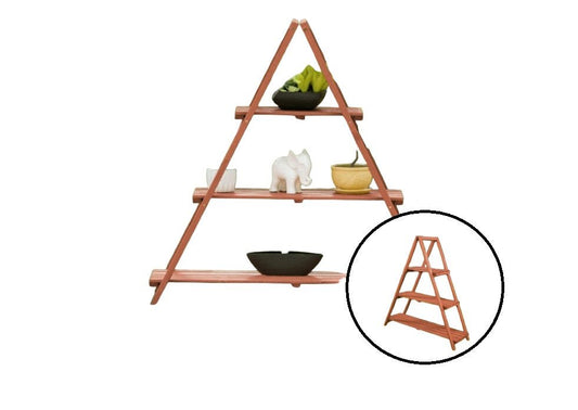 Three - Tier Fir Wood Planter Stand Shelf – Medium Brown Garden Display Rack PSL6871 - with | Sold by Uncle Wiener's Wholesale