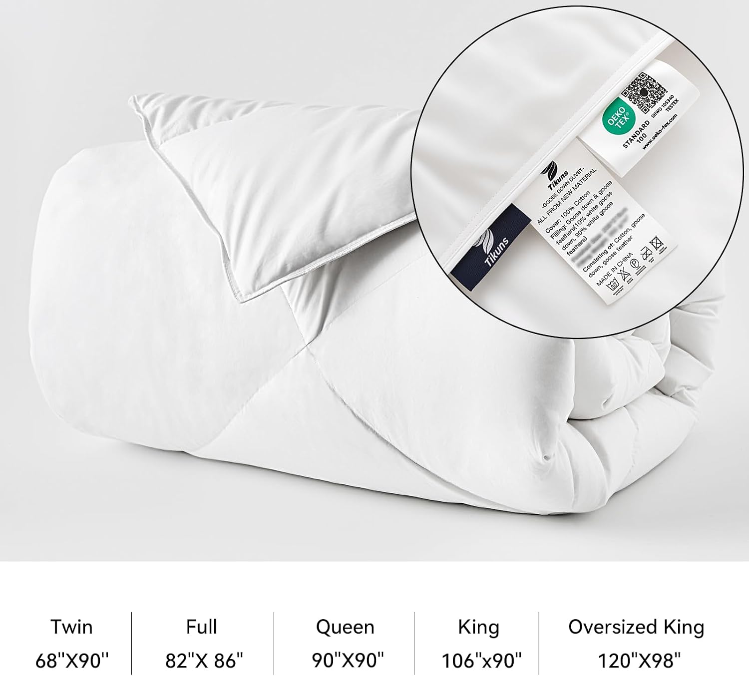 Tikuns Goose Down & Feather Duvet Insert – 100% Cotton Winter Comforter, Assorted size - Home products with Twin | Sold by Uncle Wiener's Wholesale