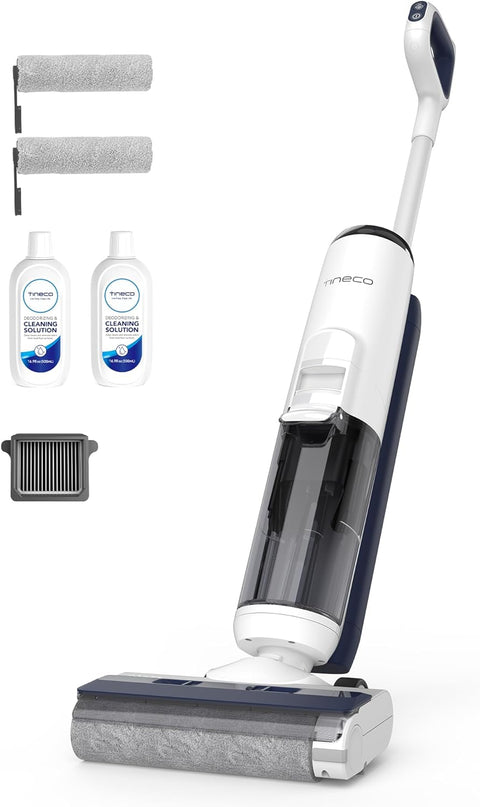 Tineco iFLOOR 5 Breeze Complete Wet Dry Vacuum Cordless Floor Washer, One - Step Cleaning for Hard Floors, Edge Clean, Auto Self - Cleaning, Lightweight & Cordless Design. No charging cord - with White | Sold by Uncle Wiener's Wholesale