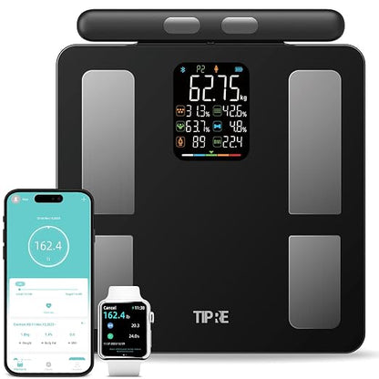 TIPRE Smart Body Composition Scale – 8-Electrode Digital Bluetooth Weight Scale with Retractable Handle, BMI & Full Body Analysis, 400 lb Capacity - Exercise Equipment with | Sold by Uncle Wiener's Wholesale