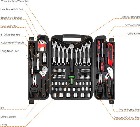 TLGREEN Daily Household Multi - Purpose Toolbox Set, 95 Pieces of Manual Maintenance, Home Decoration Set with Storage Box, Suitable for Maintenance, Repair, DIY - with | Sold by Uncle Wiener's Wholesale