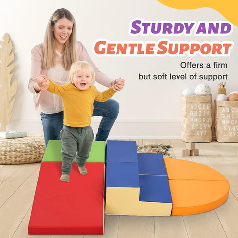 TODIBY 6 - Piece Set Soft PU Leather Baby Climbing Toys for Toddlers, Foam Blocks Climber Play Equipment, Indoor Climb and Crawl Activity Play Set (Classic Color) - with | Sold by Uncle Wiener's Wholesale