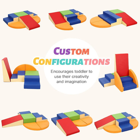 TODIBY 6 - Piece Set Soft PU Leather Baby Climbing Toys for Toddlers, Foam Blocks Climber Play Equipment, Indoor Climb and Crawl Activity Play Set (Classic Color) - with | Sold by Uncle Wiener's Wholesale