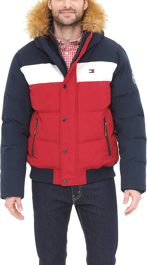 Tommy Hilfiger mens Arctic Cloth Quilted Snorkel Bomber JacketParka XXL - with | Sold by Uncle Wiener's Wholesale