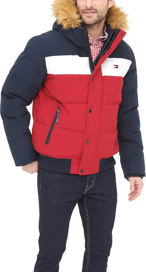 Tommy Hilfiger mens Arctic Cloth Quilted Snorkel Bomber JacketParka XXL - with | Sold by Uncle Wiener's Wholesale