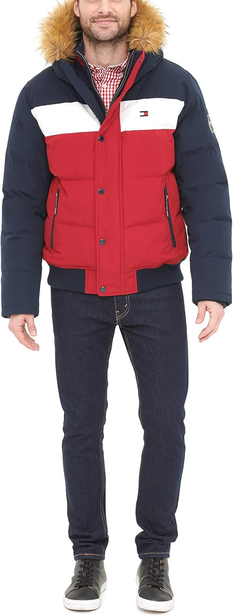 Tommy Hilfiger mens Arctic Cloth Quilted Snorkel Bomber JacketParka XXL - with | Sold by Uncle Wiener's Wholesale