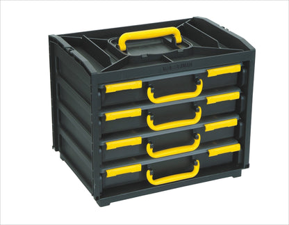 Tool Drawer Storage Cabinet with 4 Clear Plastic Parts Boxes – Durable Metal Frame Organizer MJ3133 - with | Sold by Uncle Wiener's Wholesale