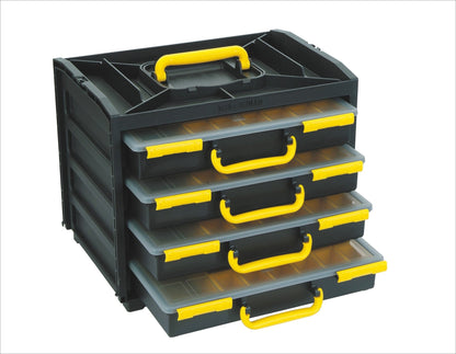Tool Drawer Storage Cabinet with 4 Clear Plastic Parts Boxes – Durable Metal Frame Organizer MJ3133 - with | Sold by Uncle Wiener's Wholesale