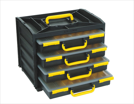 Tool Drawer Storage Cabinet with 4 Clear Plastic Parts Boxes – Durable Metal Frame Organizer MJ3133 - with | Sold by Uncle Wiener's Wholesale