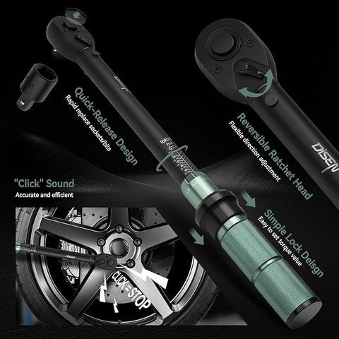 Torque Wrench Set 1/4 Inch 3/8 Inch 1/2 Inch Drive 72 Tooth Dual Scale with Case CTW91420 - with | Sold by Uncle Wiener's Wholesale