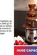 Total Chef 1.5 lbs 3 Tier Chocolate Fondue Fountain - with <B>Dimensions (Overall):</B> 16 Inches (H) x 9.5 Inches (W) x 7.5 Inches (D) | Sold by Uncle Wiener's Wholesale