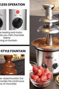 Total Chef 1.5 lbs 3 Tier Chocolate Fondue Fountain - with <B>Dimensions (Overall):</B> 16 Inches (H) x 9.5 Inches (W) x 7.5 Inches (D) | Sold by Uncle Wiener's Wholesale