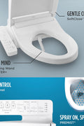 TOTO SW307401 WASHLET C2 Electronic Bidet Toilet Seat with PREMIST and EWATER+ Wand Cleaning, Elongated, Cotton White - with Elongated | Sold by Uncle Wiener's Wholesale