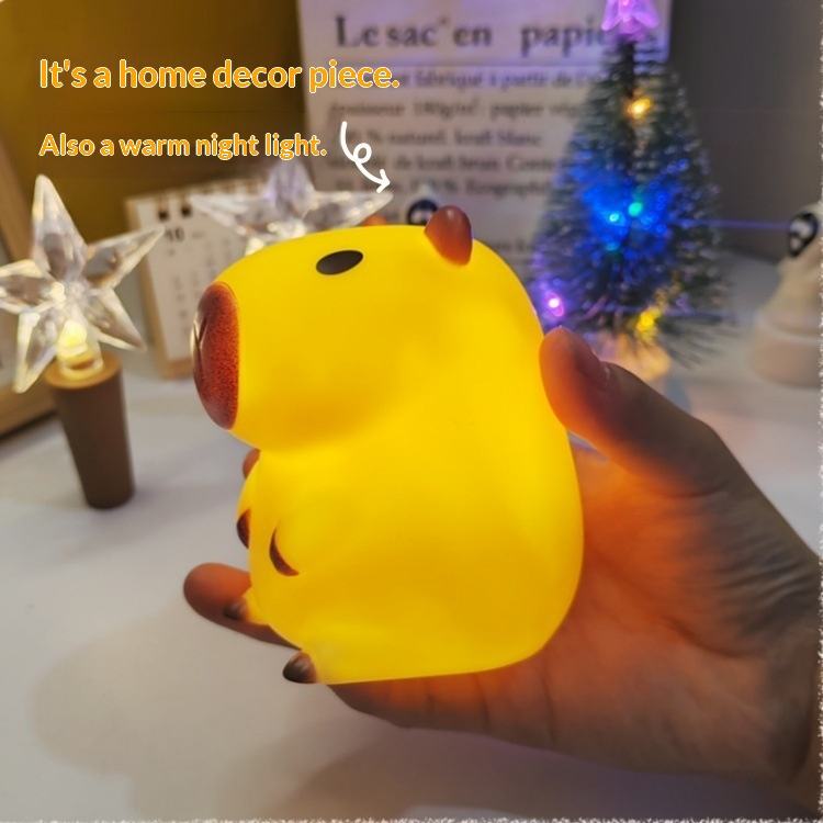 Touch LED Animal Night Light USB Rechargeable RGB Soft Silicone Lamp 3 Sizes ARCTL - with Capybara Style | Sold by Uncle Wiener's Wholesale