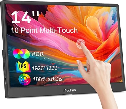 Touchscreen Portable Monitor 1920x1200 USB C HDMI IPS External Display with Kickstand and Speakers - Electronics with | Sold by Uncle Wiener's Wholesale