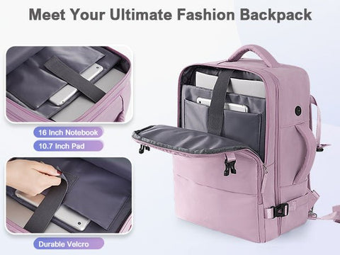 Travel Backpack for Men & Women – Pink (TSA Friendly, Expandable, Carry - On) - with | Sold by Uncle Wiener's Wholesale