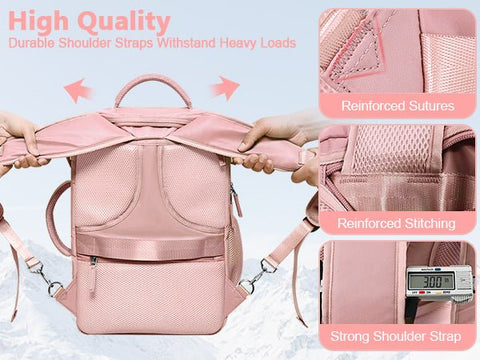 Travel Backpack for Men & Women – Pink (TSA Friendly, Expandable, Carry - On) - with | Sold by Uncle Wiener's Wholesale