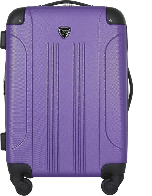 Travelers Club 20" Chicago Expandable Spinner Carry - On Luggage Purple/Pink [color may vary], used, has scratches - with | Sold by Uncle Wiener's Wholesale