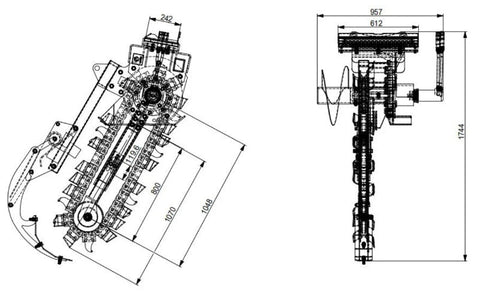 Trencher Attachment – 6" Width, Adjustable Depth | Heavy - Duty Skid Steer & Excavator Tool MSST415 - with | Sold by Uncle Wiener's Wholesale