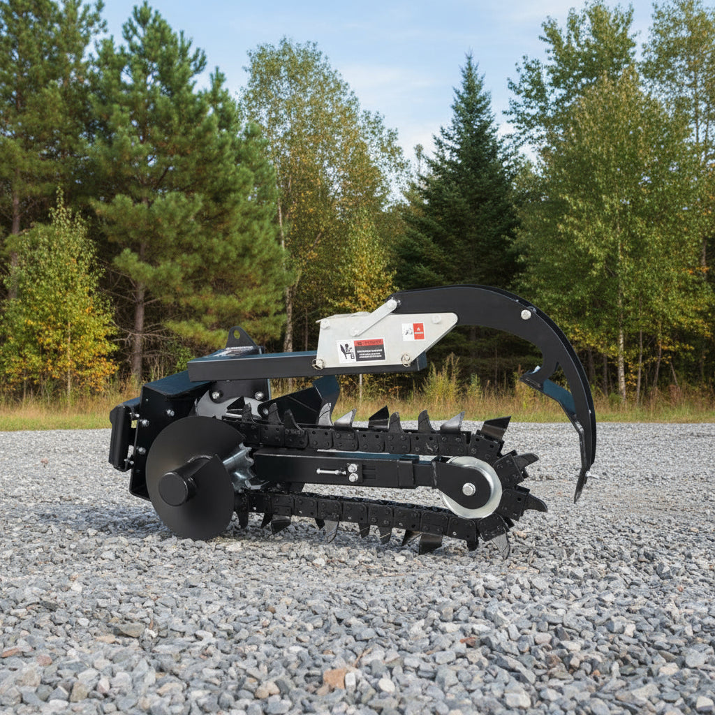 Trencher Attachment – 6" Width, Adjustable Depth | Heavy - Duty Skid Steer & Excavator Tool MSST415 - with | Sold by Uncle Wiener's Wholesale