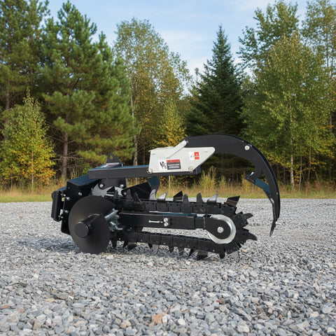 Trencher Attachment – 6" Width, Adjustable Depth | Heavy - Duty Skid Steer & Excavator Tool MSST415 - with | Sold by Uncle Wiener's Wholesale