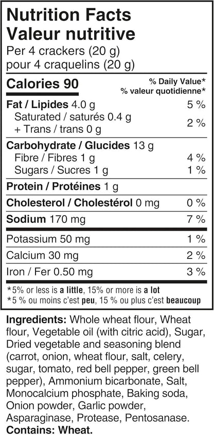 Triscuit Garden Vegetable Crackers 225g Whole Grain Wheat Snack Crackers - Snack with | Sold by Uncle Wiener's Wholesale