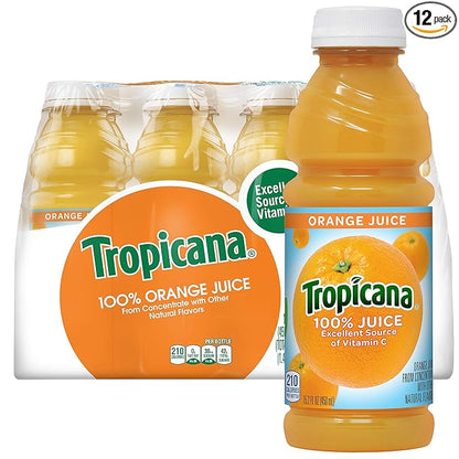Tropicana Juice Bottles Assorted Flavours | Bulk Packs Single Serve Drinks - Beverage with Tropicana Orange Juice Blend 12 Pack 15.2 OZ | Sold by Uncle Wiener's Wholesale