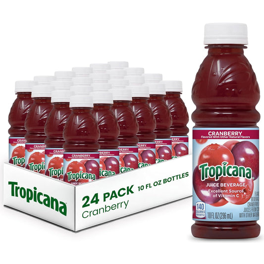 Tropicana Juice Bottles Assorted Flavours | Bulk Packs Single Serve Drinks - Beverage with Tropicana Cranberry Cocktail Juice Beverage 24 Pack 10 OZ | Sold by Uncle Wiener's Wholesale