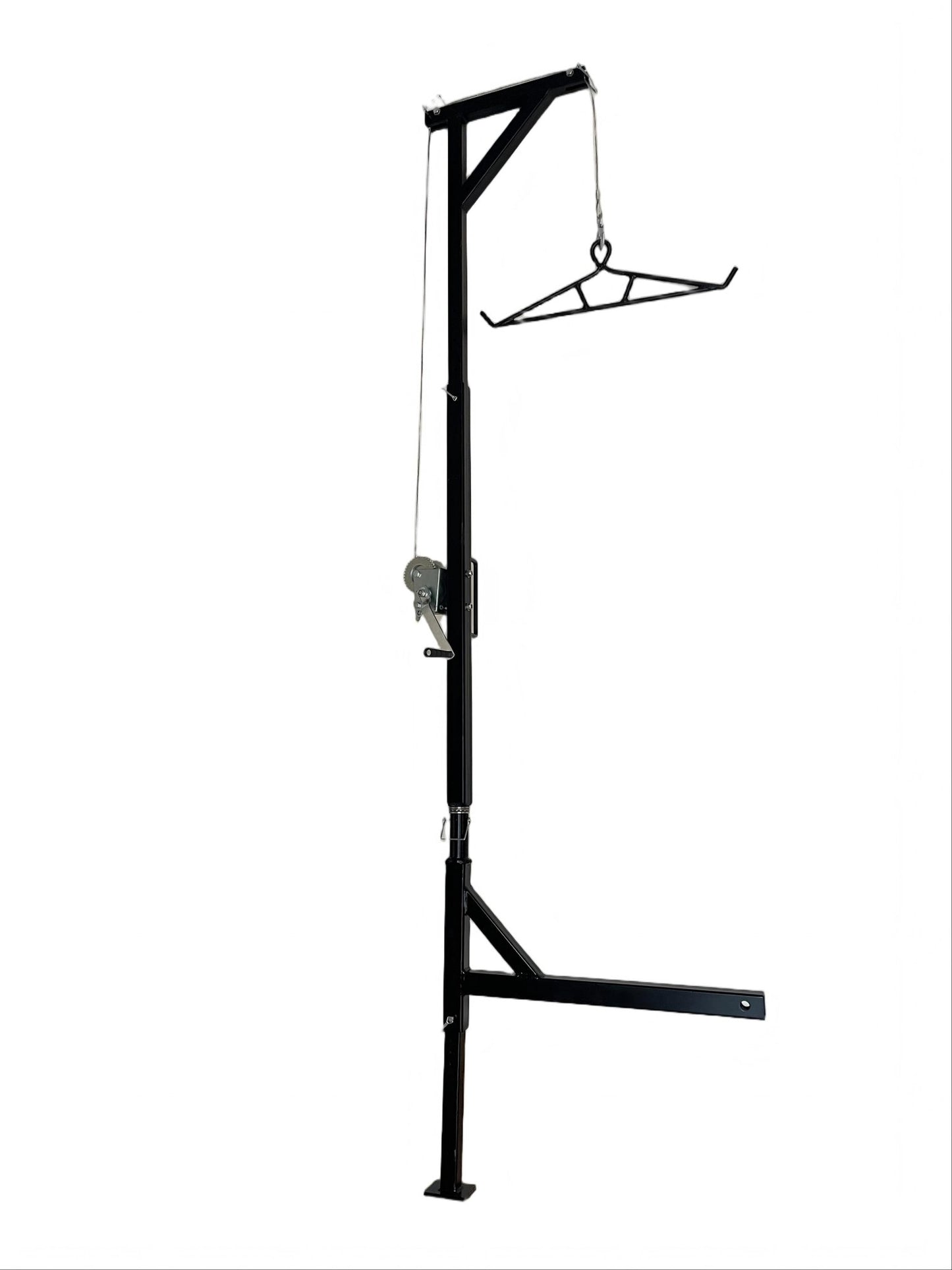 Truck Hitch Game Hoist Winch System 400 lb Capacity Adjustable 218–273 cm Rotating Arm HGW28400 - with | Sold by Uncle Wiener's Wholesale
