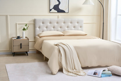 Tufted Upholstered Headboard – Full, Queen, King – Charcoal or Ivory – SQ - 24180 Series - with 24180FI – Full Ivory | Sold by Uncle Wiener's Wholesale