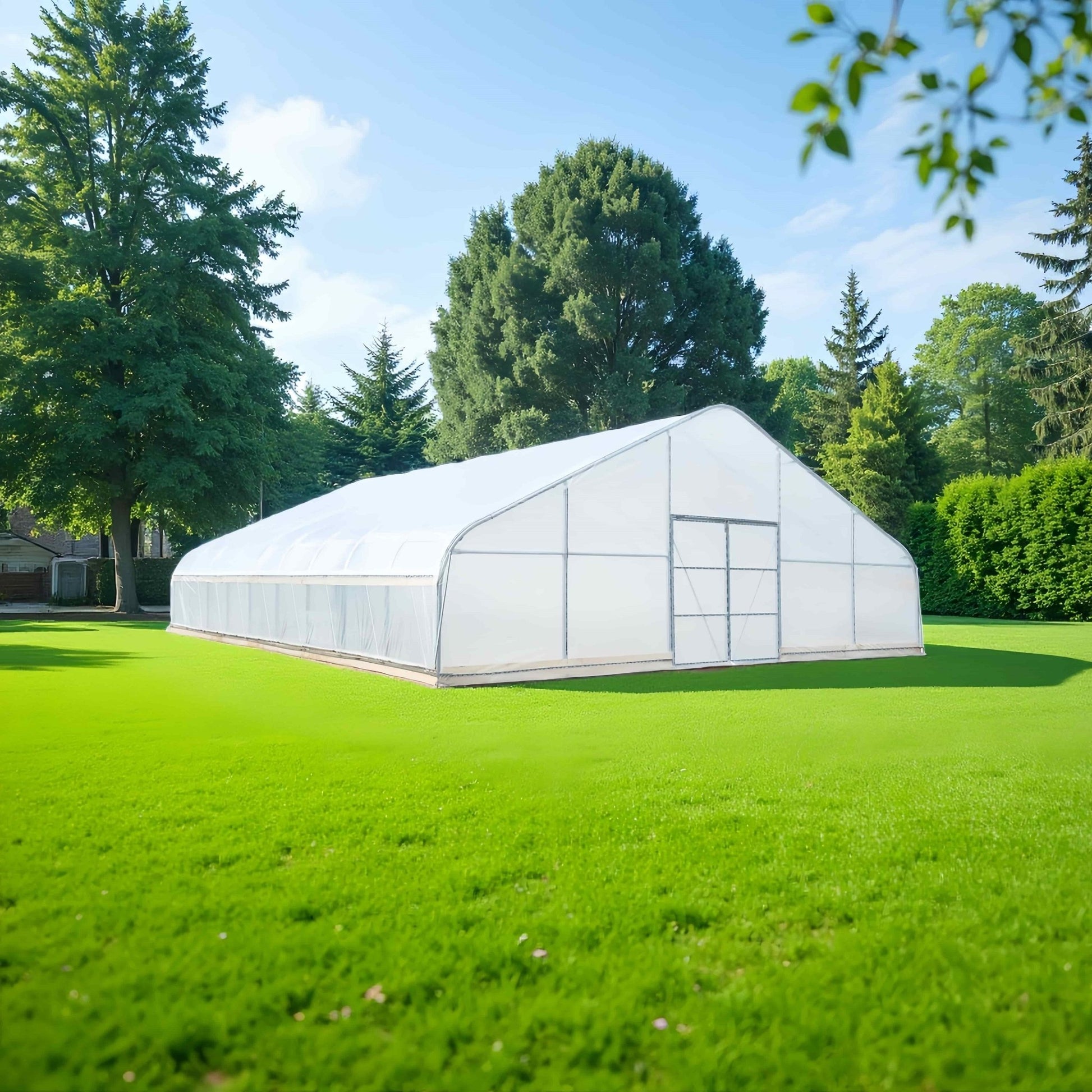 Tunnel Greenhouse Building – 30x40x12 & 30x80x12 FT Heavy - Duty Hoop House Structure - with 30X80X12 FT | Sold by Uncle Wiener's Wholesale