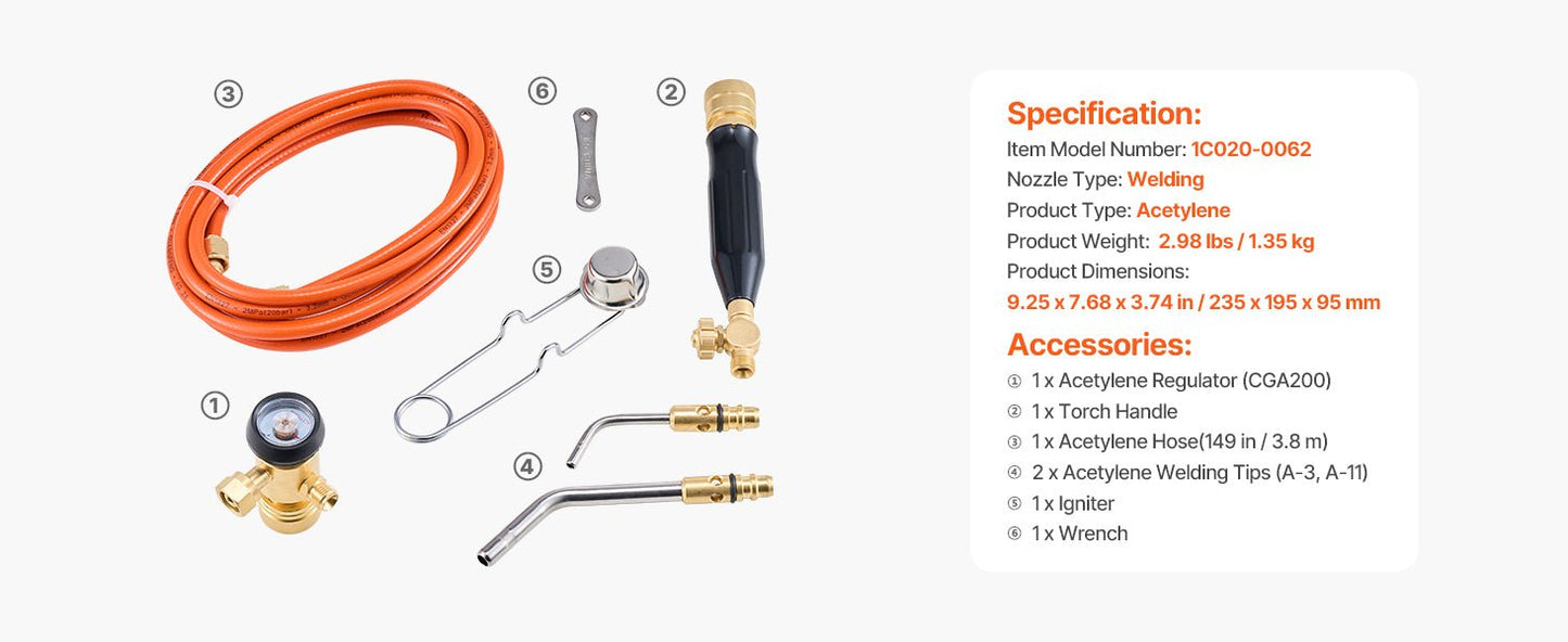Turbo Torch 412X4B Air Acetylene Torch Kit Professional Brazing & Soldering Set - General Equipment with | Sold by Uncle Wiener's Wholesale