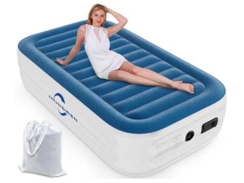 Twin Size Inflatable Air Mattress 75″ × 39″ × 18″ Raised Air Bed with Built - In Pump JSHE009T - with | Sold by Uncle Wiener's Wholesale