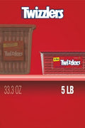 Twizzlers Twists Strawberry Flavored Licorice Style Low Fat Candy, Tub 5 lb - with Multicolor | Sold by Uncle Wiener's Wholesale