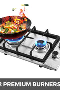 Two - Burner Portable Gas Stove with Electronic Ignition – RV & Camping Cooktop 1228801 - with | Sold by Uncle Wiener's Wholesale