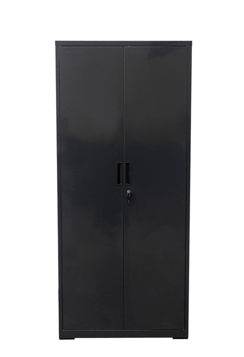 Two Door Metal Storage Cabinet – Lockable with Adjustable Shelves - with Yellow | Sold by Uncle Wiener's Wholesale