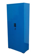 Two Door Metal Storage Cabinet – Lockable with Adjustable Shelves - with Blue | Sold by Uncle Wiener's Wholesale