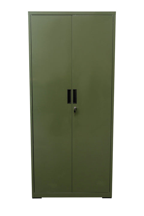 Two Door Metal Storage Cabinet – Lockable with Adjustable Shelves - with Dark Blue | Sold by Uncle Wiener's Wholesale