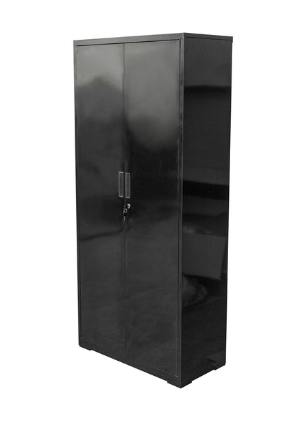 Two Door Metal Storage Cabinet – Lockable with Adjustable Shelves - with Neon Green | Sold by Uncle Wiener's Wholesale