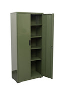 Two Door Metal Storage Cabinet – Lockable with Adjustable Shelves - with Dark Blue | Sold by Uncle Wiener's Wholesale