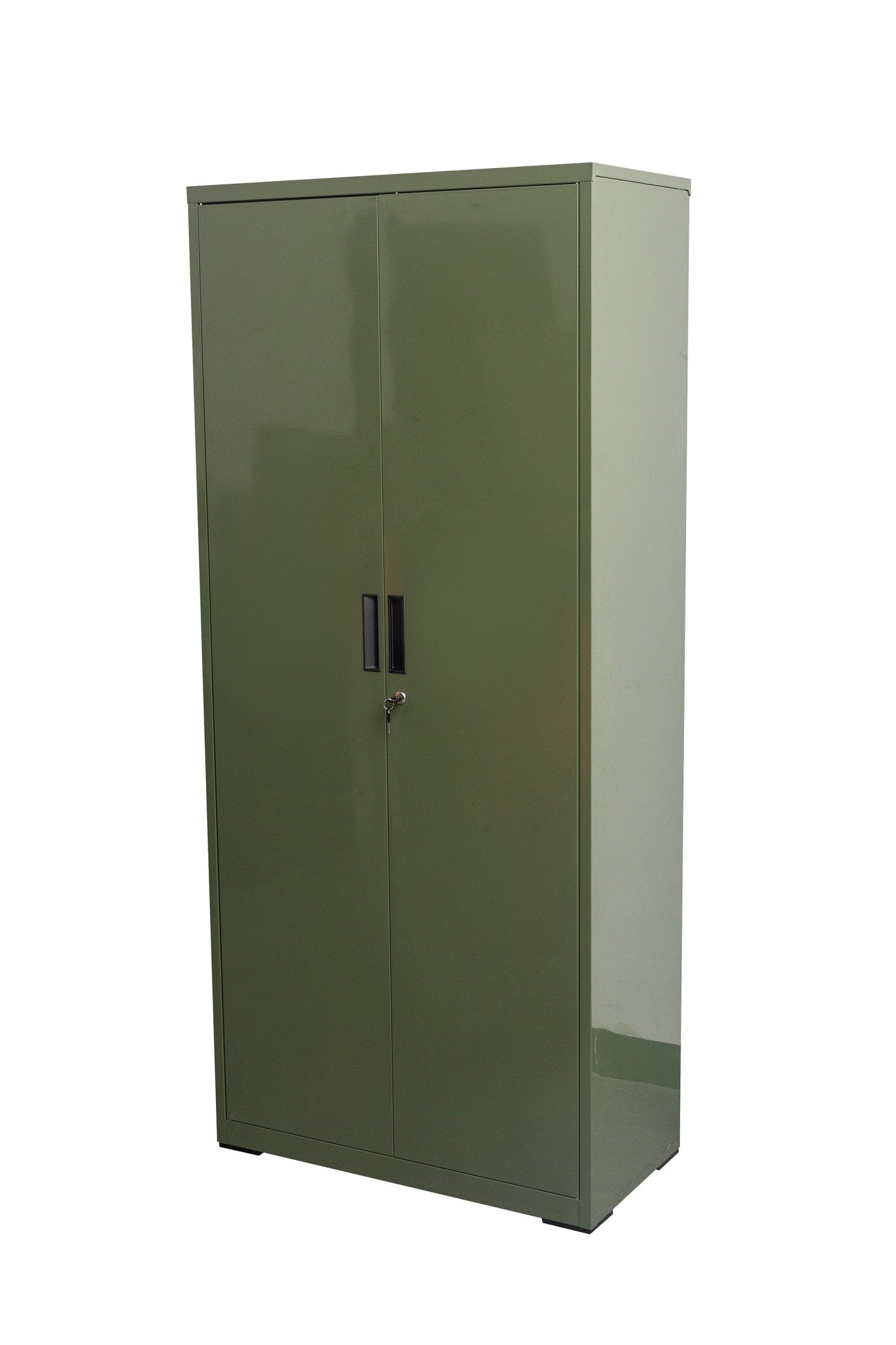 Two Door Metal Storage Cabinet – Lockable with Adjustable Shelves - with Olive Green | Sold by Uncle Wiener's Wholesale