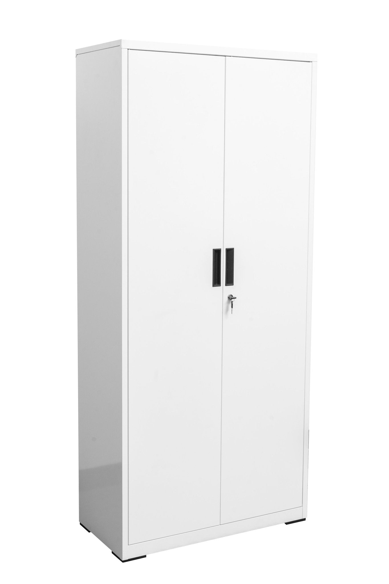 Two Door Metal Storage Cabinet – Lockable with Adjustable Shelves - with Orange | Sold by Uncle Wiener's Wholesale