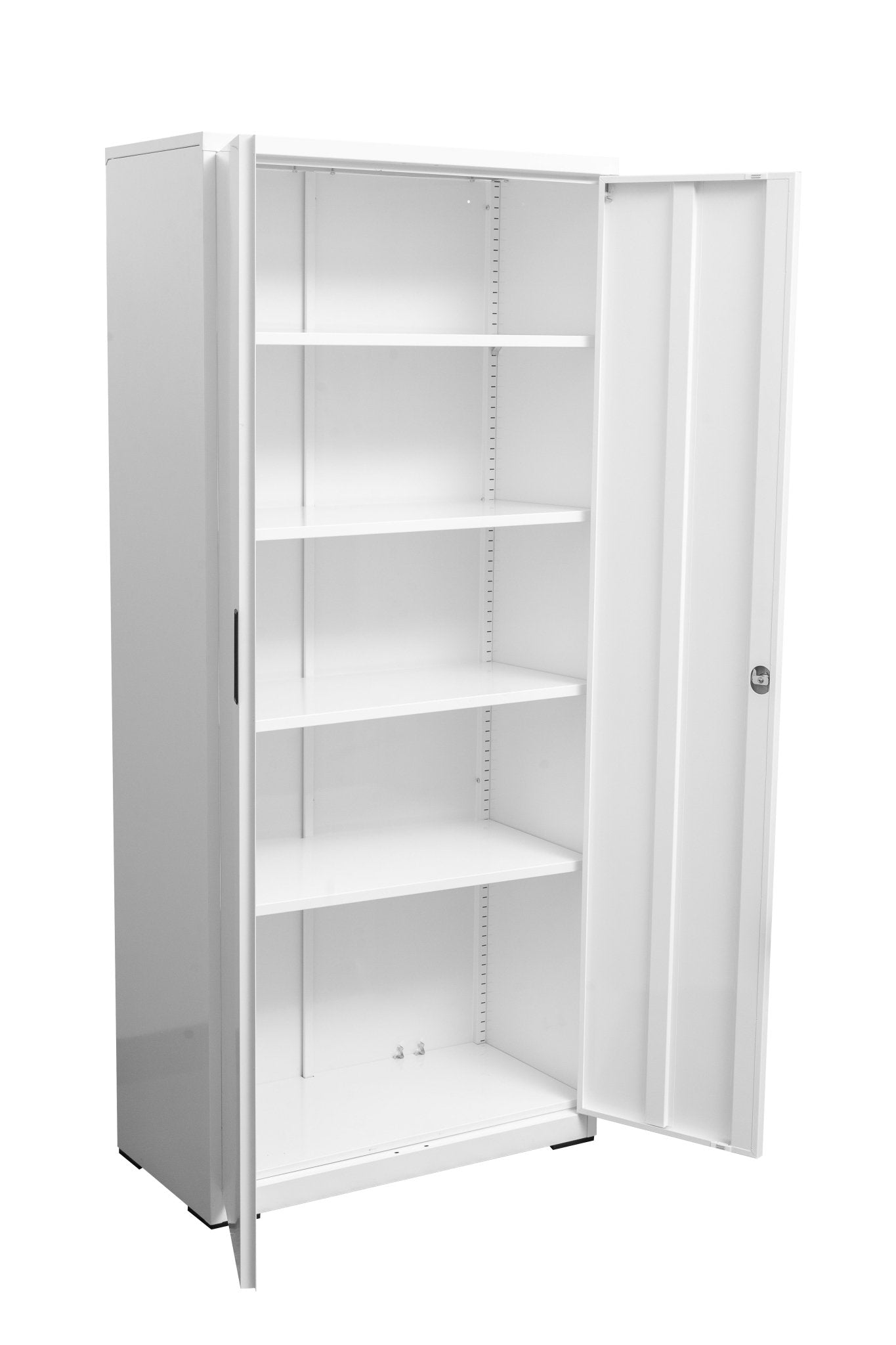Two Door Metal Storage Cabinet – Lockable with Adjustable Shelves - with White | Sold by Uncle Wiener's Wholesale