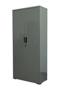 Two Door Metal Storage Cabinet – Lockable with Adjustable Shelves - with Blue | Sold by Uncle Wiener's Wholesale