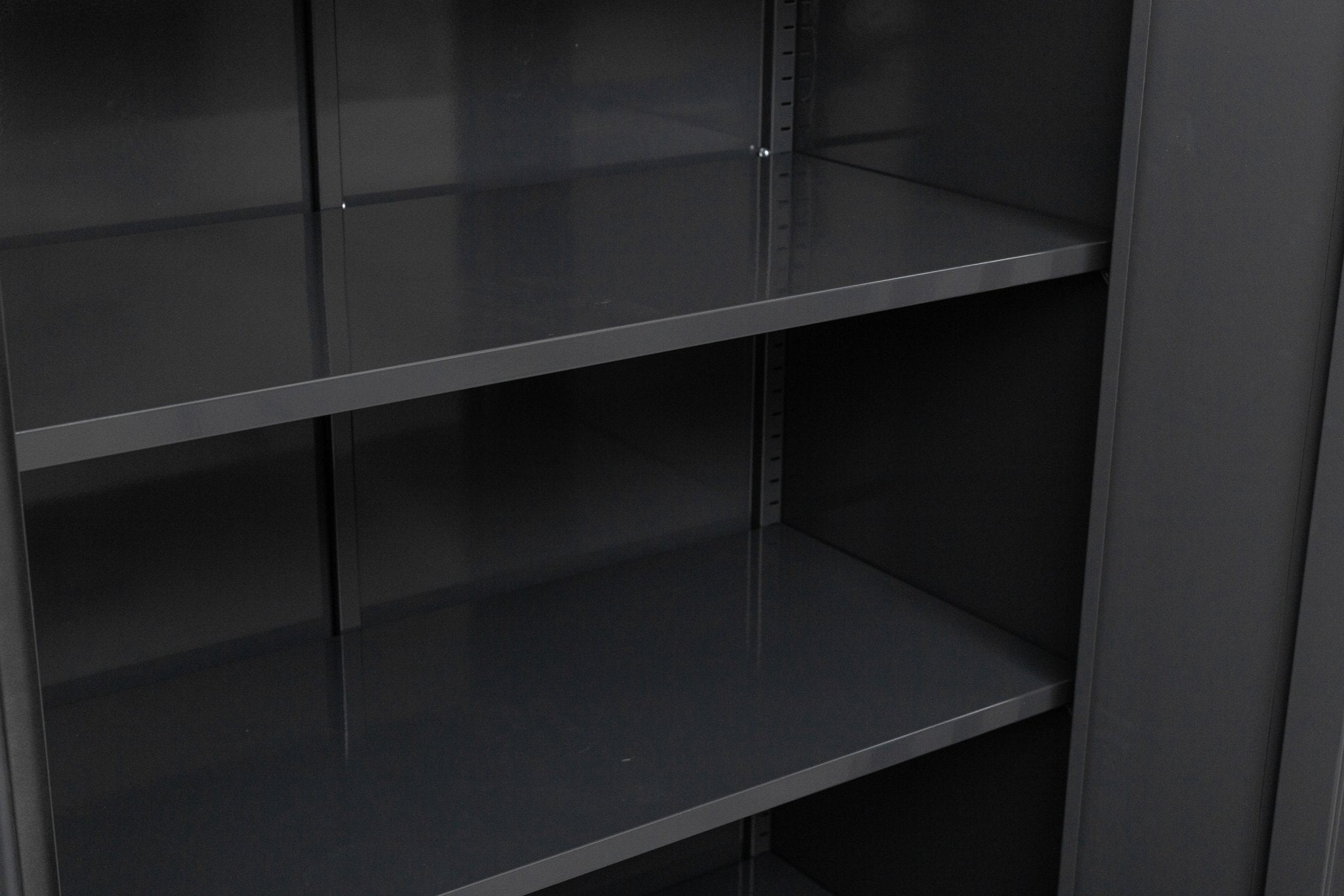 Two Door Metal Storage Cabinet – Lockable with Adjustable Shelves - with Yellow | Sold by Uncle Wiener's Wholesale