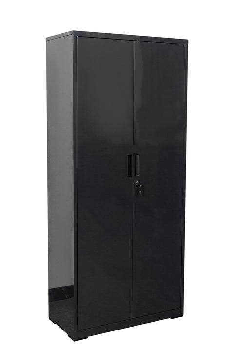 Two Door Metal Storage Cabinet – Lockable with Adjustable Shelves - with Yellow | Sold by Uncle Wiener's Wholesale