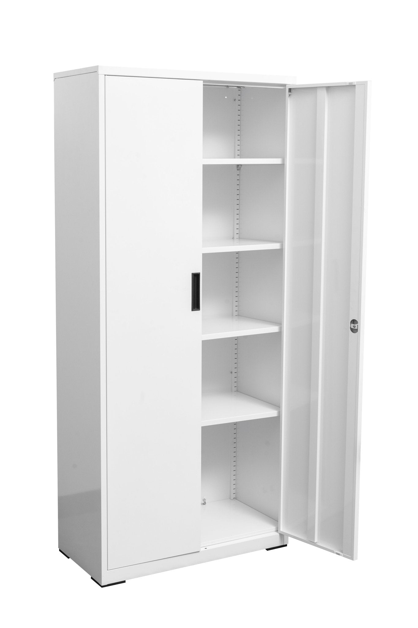 Two Door Metal Storage Cabinet – Lockable with Adjustable Shelves - with Orange | Sold by Uncle Wiener's Wholesale